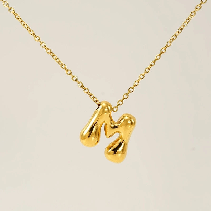 Basic Classic Style Letter 304 Stainless Steel 18K Gold Plated Plating Pendant Necklace