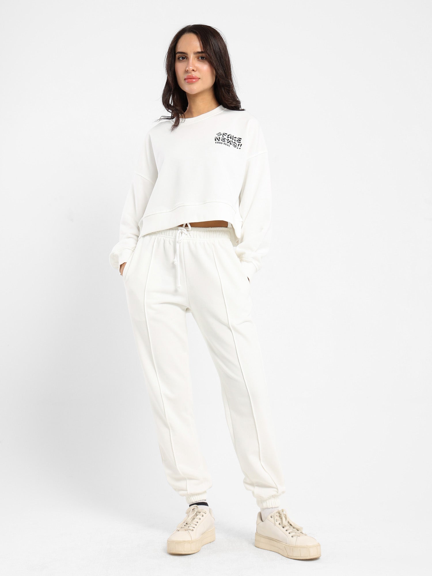Cropped Sweatshirt with Place Print