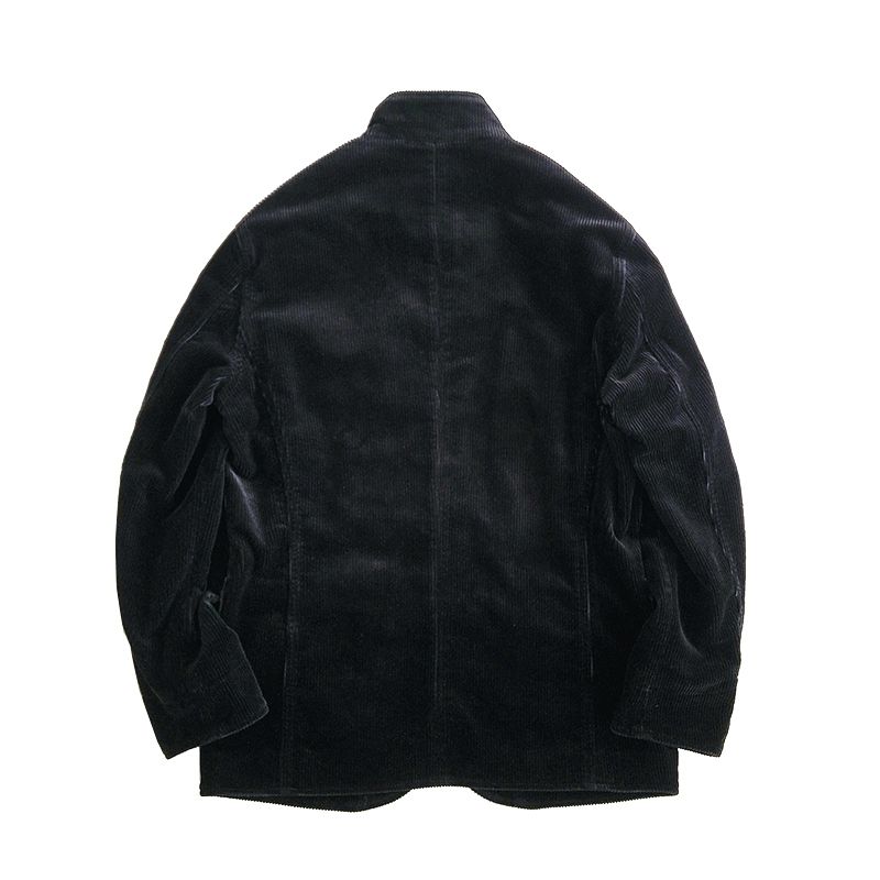 Vintage Black Cotton Corduroy Lounge Blazer