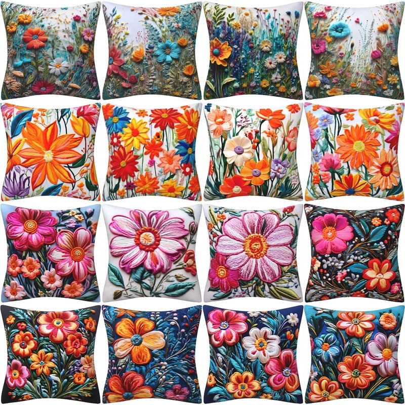 Elegant Classical Minimalist Floral Polyester Pillow Cases Couch & Sofa Decor