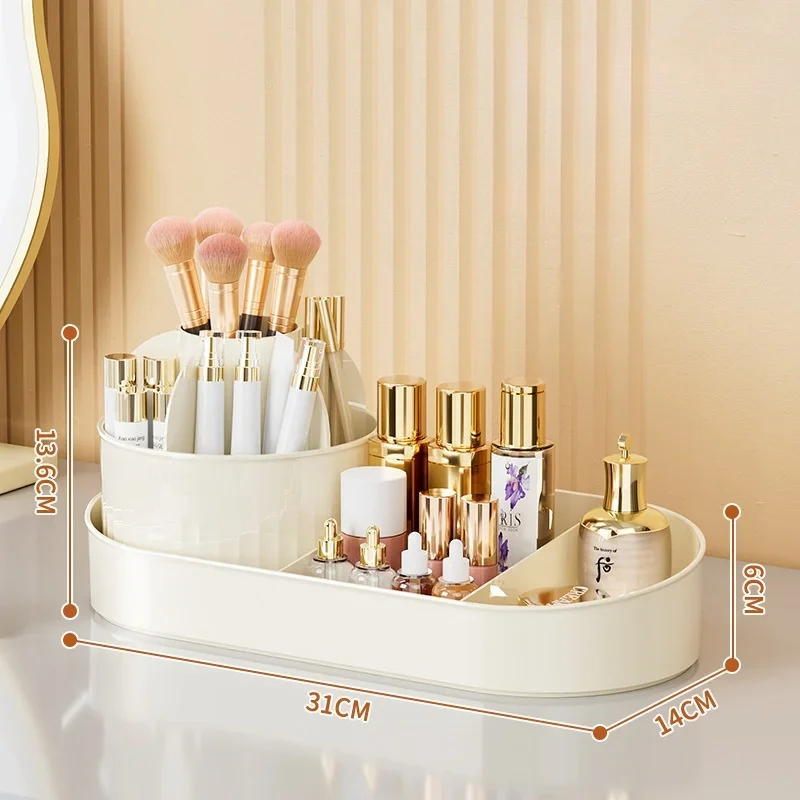 360掳 ROTATING COSMETIC STORAGE BOX 鈥?LARGE-CAPACITY MAKEUP & JEWELRY ORGANIZER WITH DRAWERS