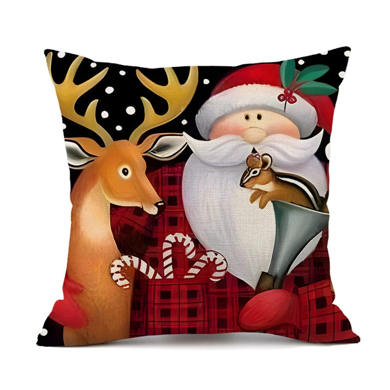 Christmas Casual Classical Vacation Santa Claus Linen Pillow Cases Couch & Sofa Decor