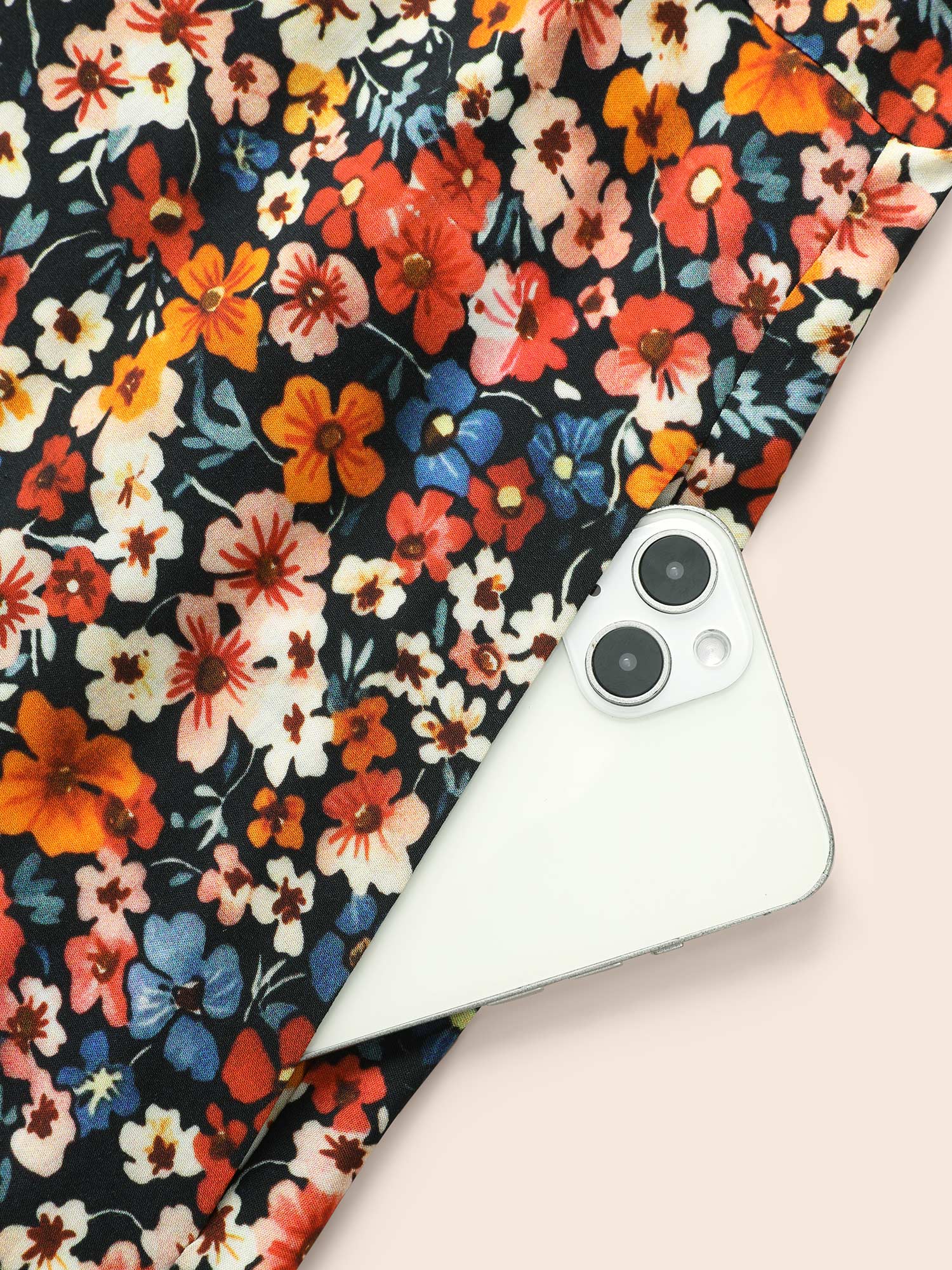 Shirt Collar Ditsy Floral Sleeveless Dress