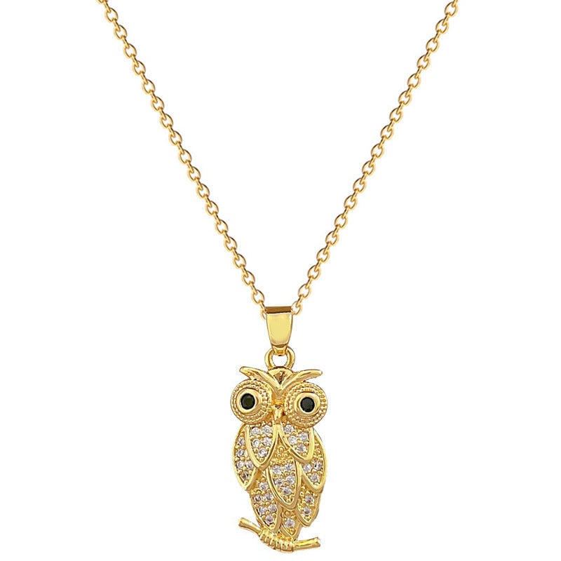 Cartoon East Asia Symbol Lucky Cat Geometric Titanium Steel Diamond Inlay Necklaces