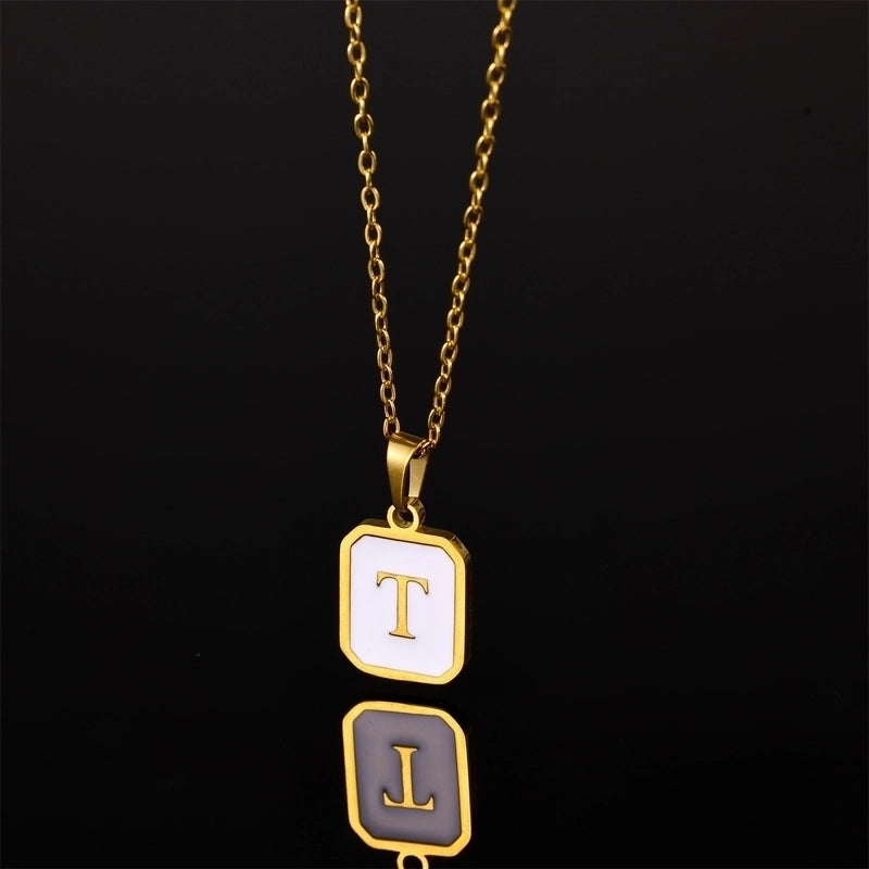 Casual Minimalist Artistic Letter Stainless Steel Plating Pendant Necklace