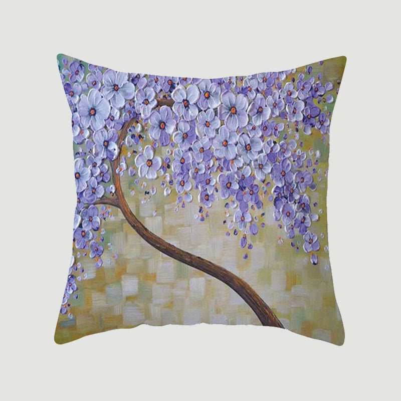 Modern Style Pastoral Letter Plant Linen Pillow Cases Couch & Sofa Decor