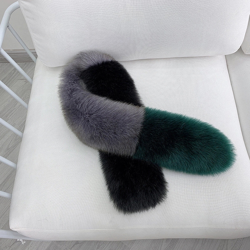 New Color Matching Fur Fox Fur Collar Scarf Scarf Luxury Charming Big Tail Fox Fur Scarf Women