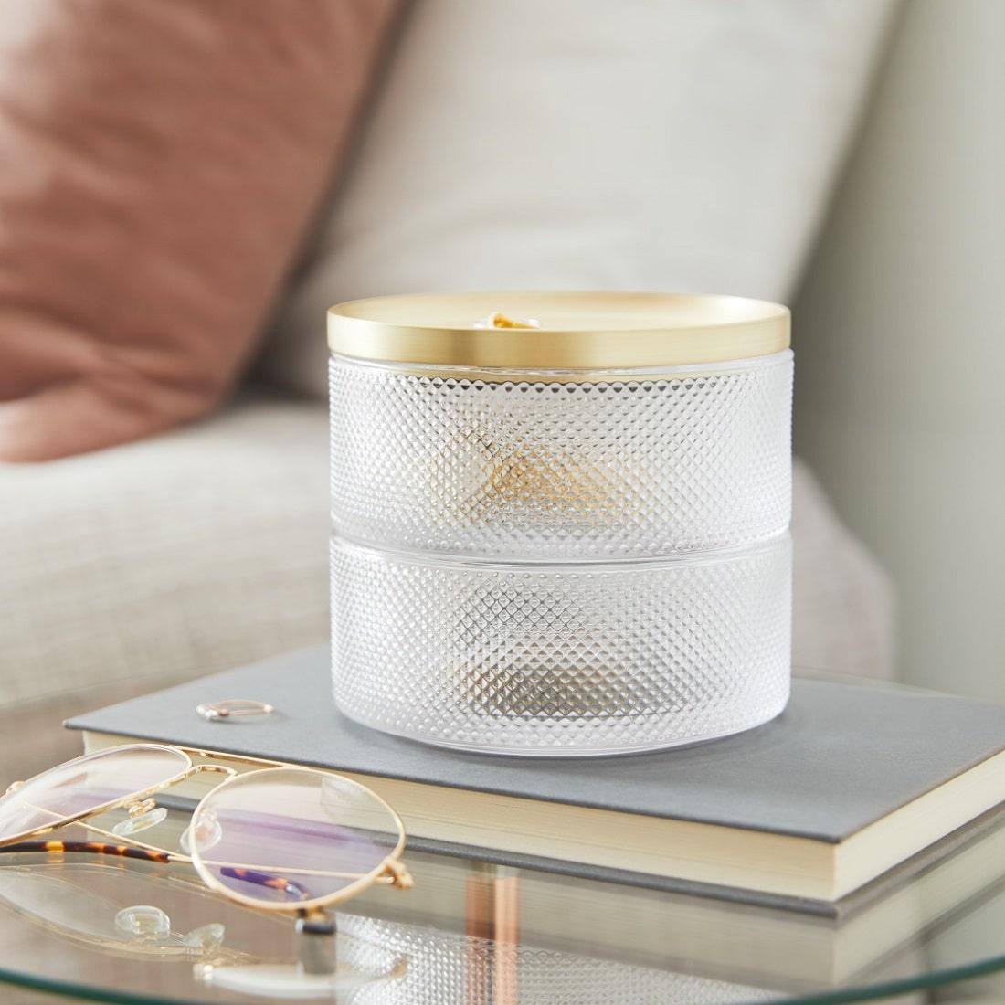 Tesora Storage Box - Glass Brass