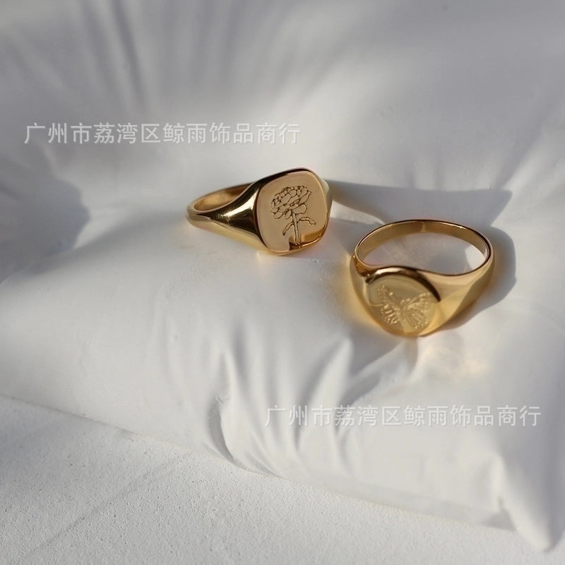 Fashion Bow Knot 304 Stainless Steel No Inlaid 18K Gold Plated