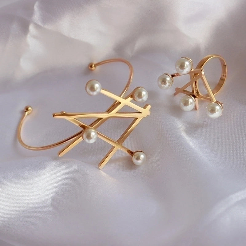 Fashion 304 Stainless Steel 18K Gold Plated No Inlaid In Bulk