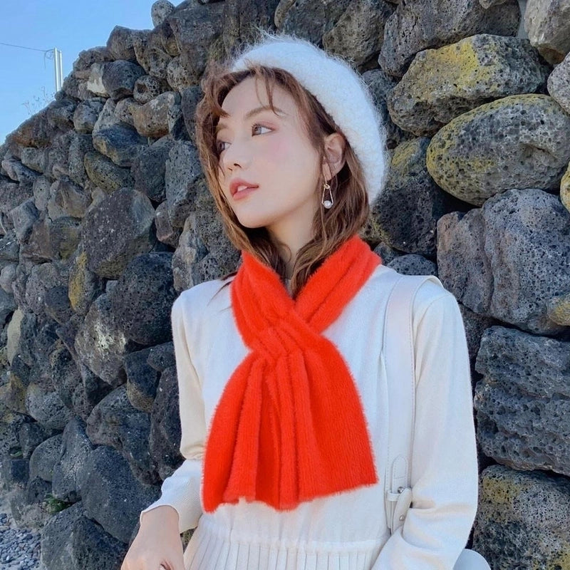 Unisex Sweet Solid Color Scarf