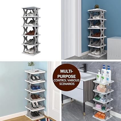 Foldable Shoe Rack . Plastic Vertical Shoe Holder