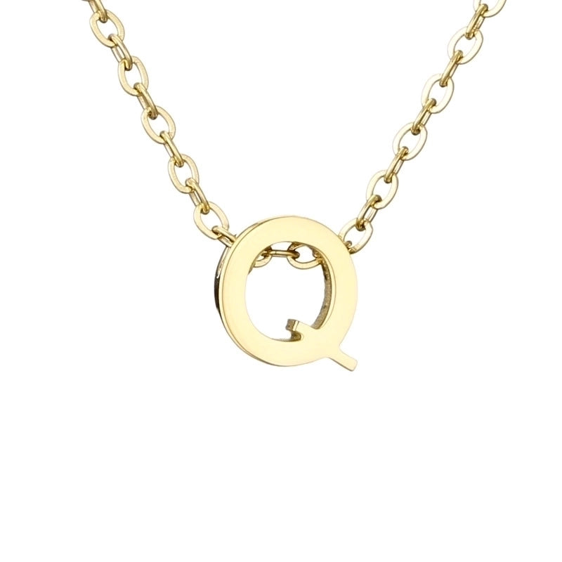 Lady Letter Stainless Steel Titanium Steel Plating Pendant Necklace