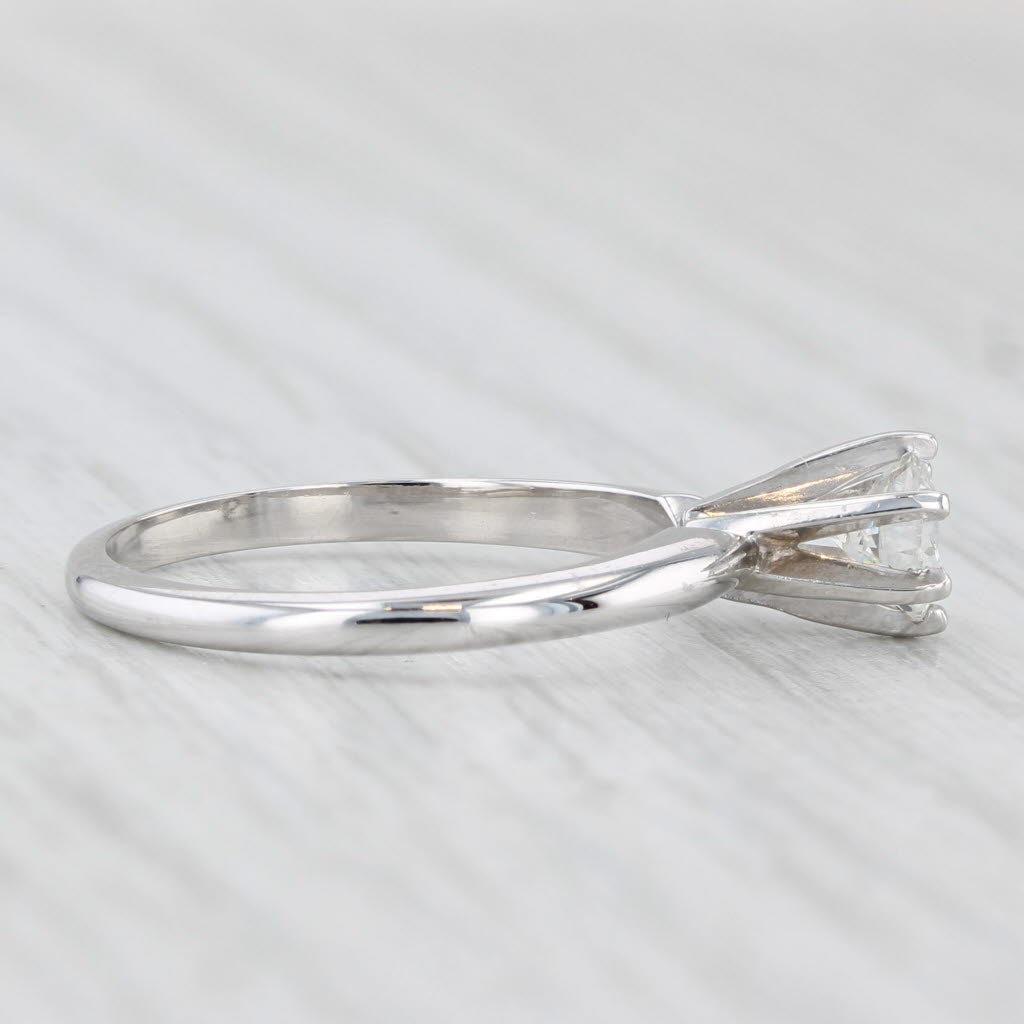 0.45ct Round Diamond Solitaire Engagement Ring 14k White Gold Size 6