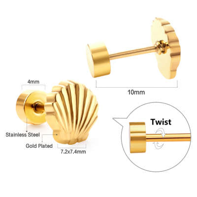 Shell studs - Gold