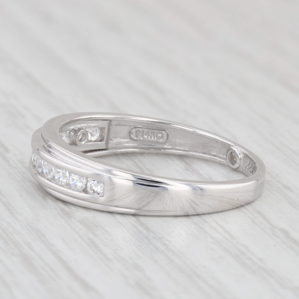 0.36ctw Cubic Zirconia Men's Wedding Band 14k White Gold Size 11 Ring