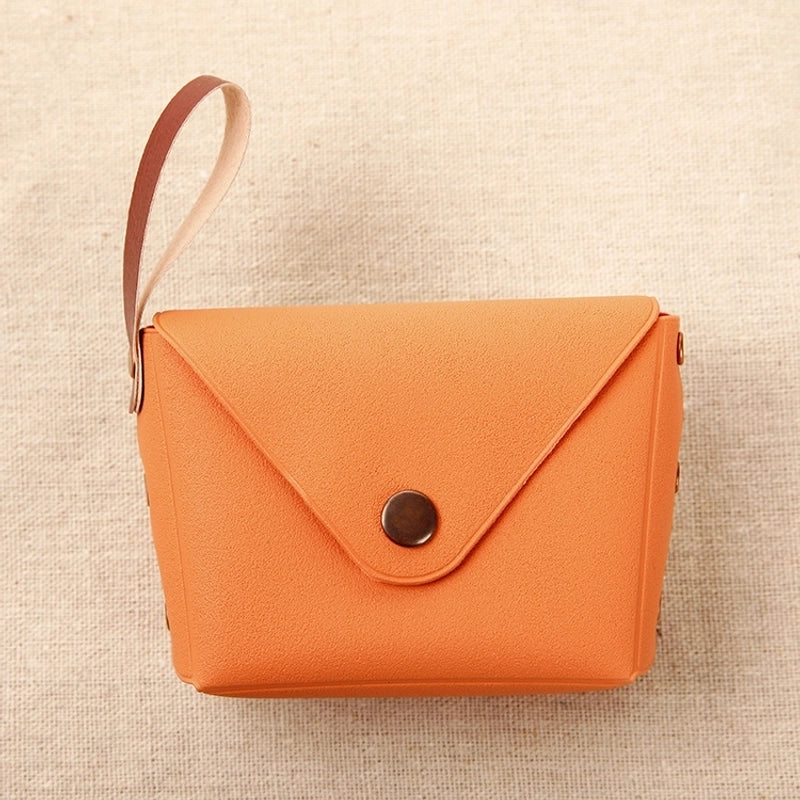 Unisex Solid Color Pu Leather Buckle Coin Purses
