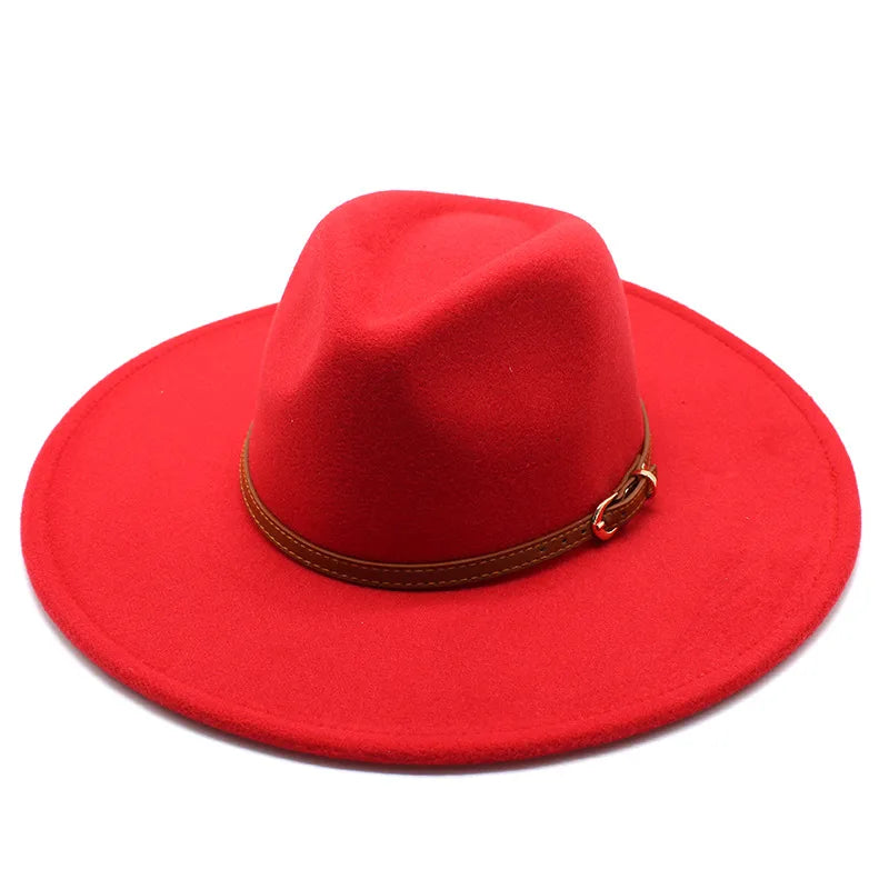 British Style Hat Harajuku Style 9.5cm Large Edge Woolen Top Hat For Men And Women Warm Jazz Hat For Autumn And Winter