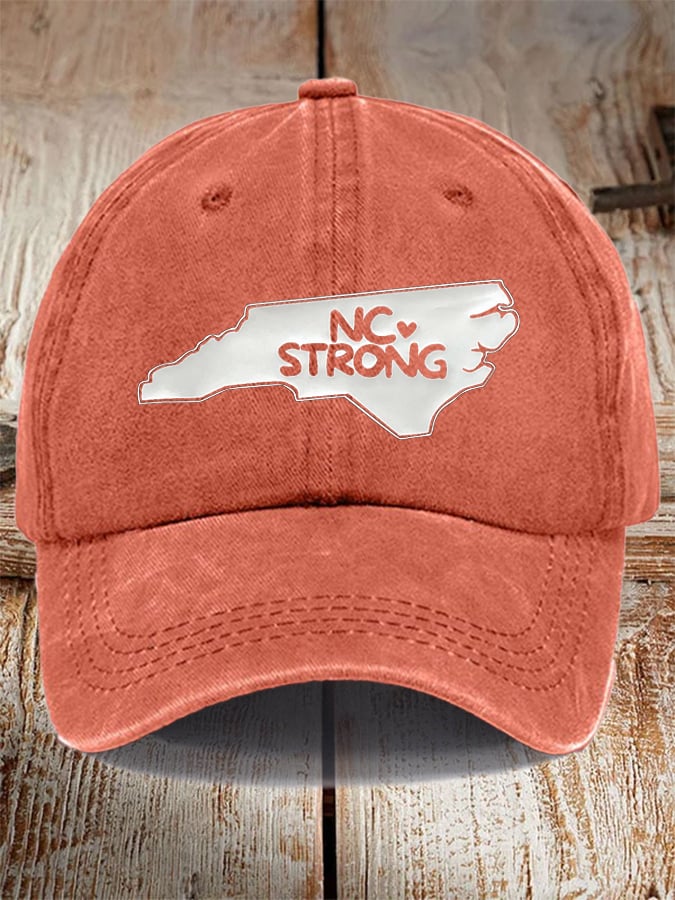 Unisex Distressed Washed Cotton North Carolina Strong Hot Spot Hat