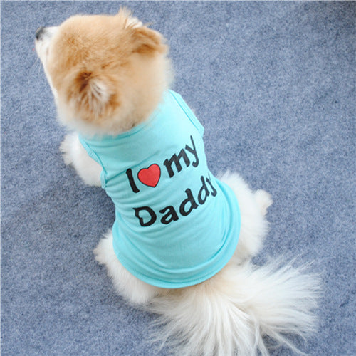 Letter Printed Cotton Dog Vest