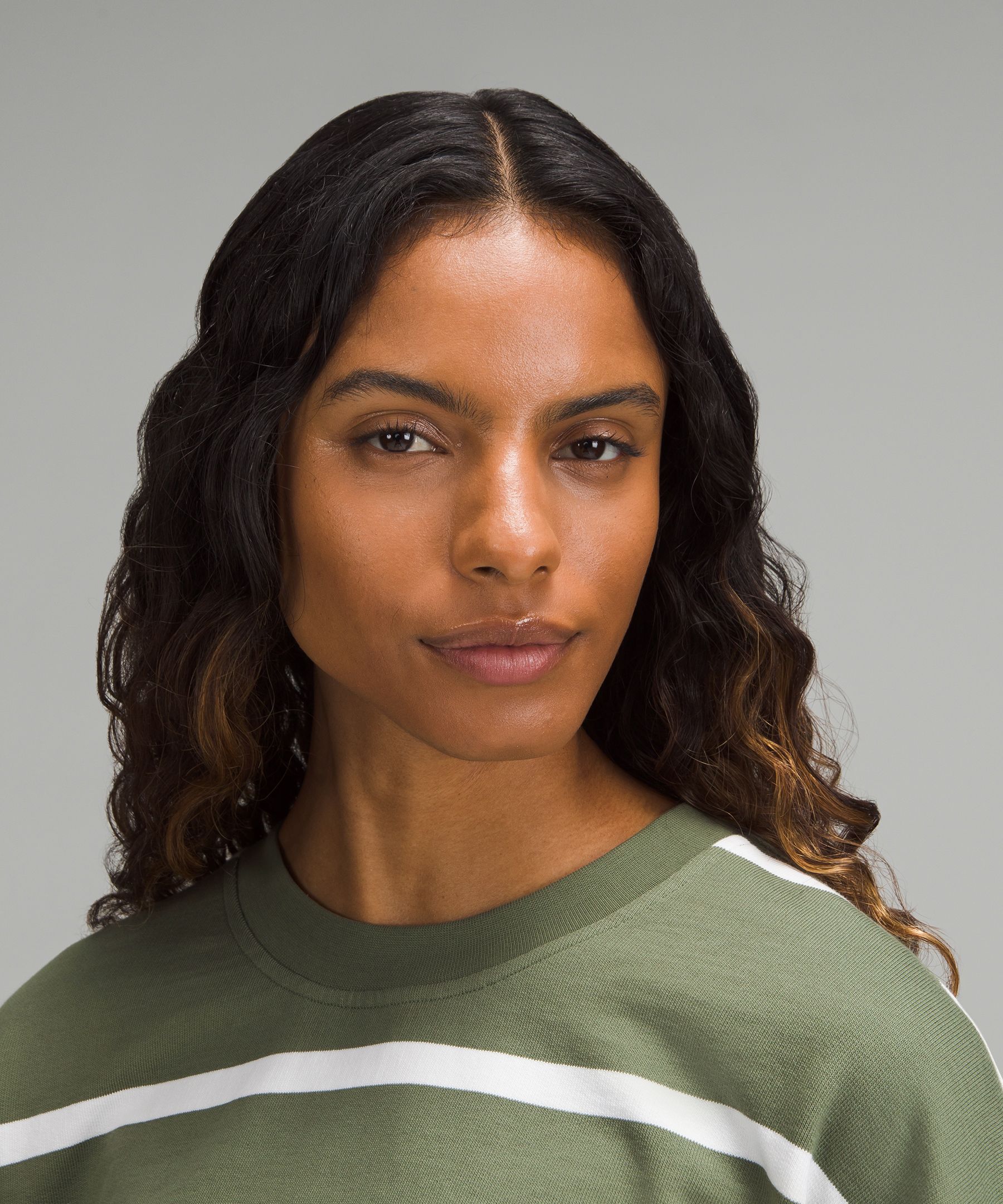Perfectly Oversized Cropped Crew Stripe