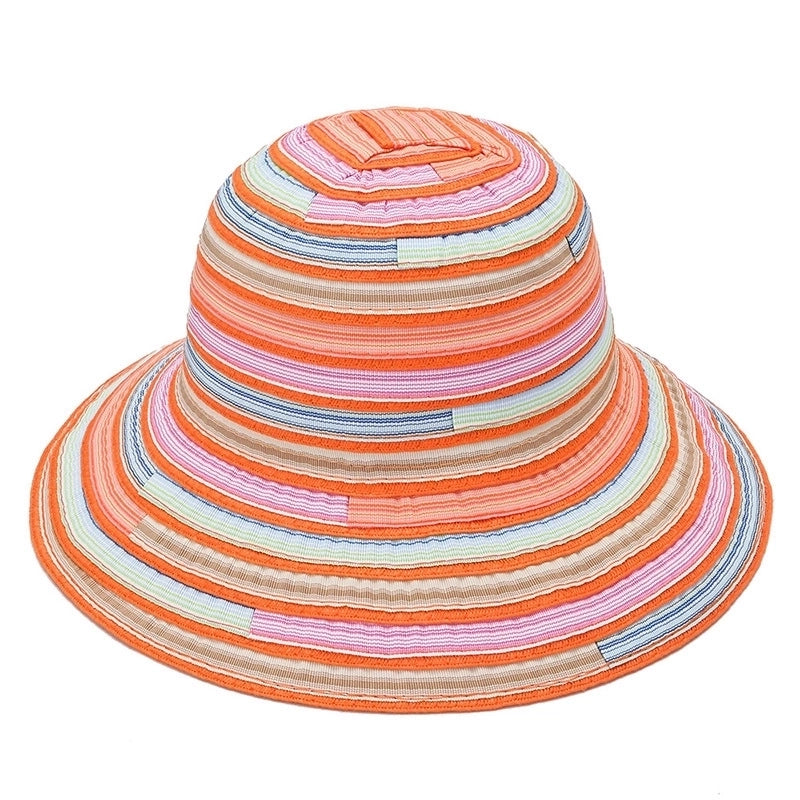 Women's Beach Stripe Big Eaves Straw Hat