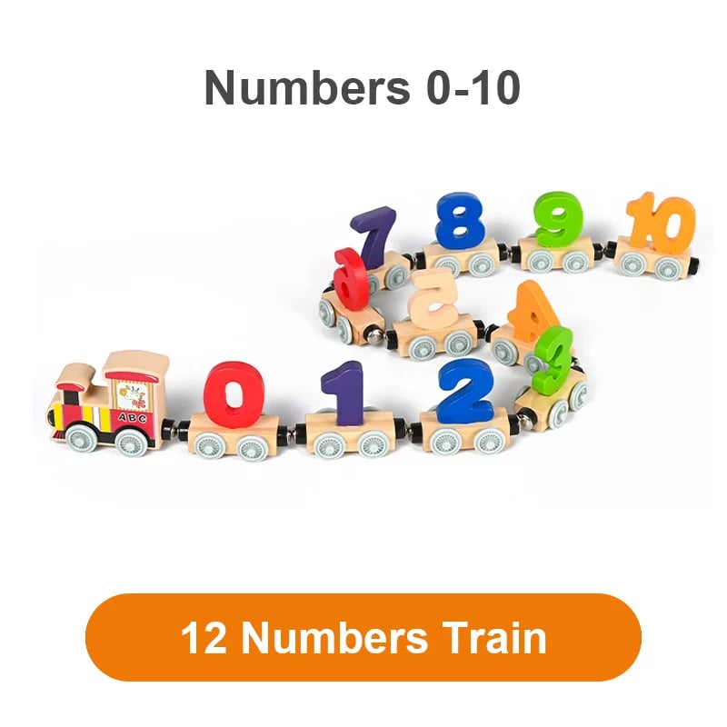 🔥 Numbers And Letters Magnetic Train Puzzle Wooden Toy Car