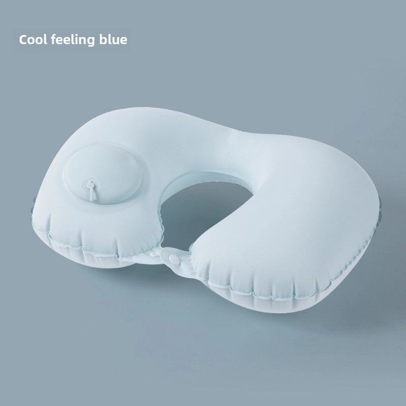 Inflatable U-shaped Pillow Cool Pressing Inflatable Pillow Travel Portable Neck Pillow Travel Sanbao Storage Pillow For Airplane