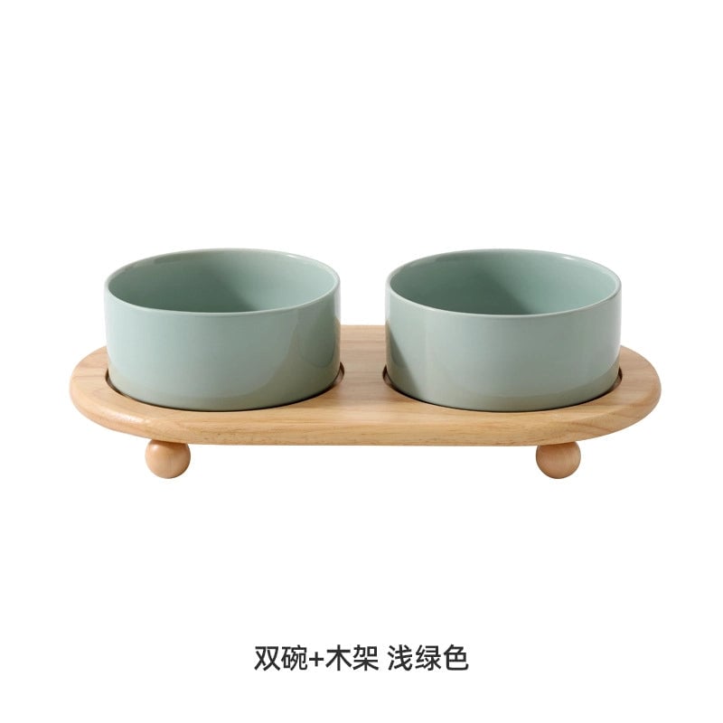 Ceramic Cat Bowl Dog Food Bowl Cat Food Bowl Dog Bowl Dog Bowl Drinking Bowl Double Bowl Cervical Protection Pet Bowl Supplies