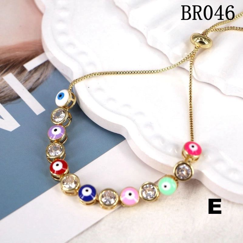 Copper Plating Geometric Artificial Gemstones Copper Bracelets