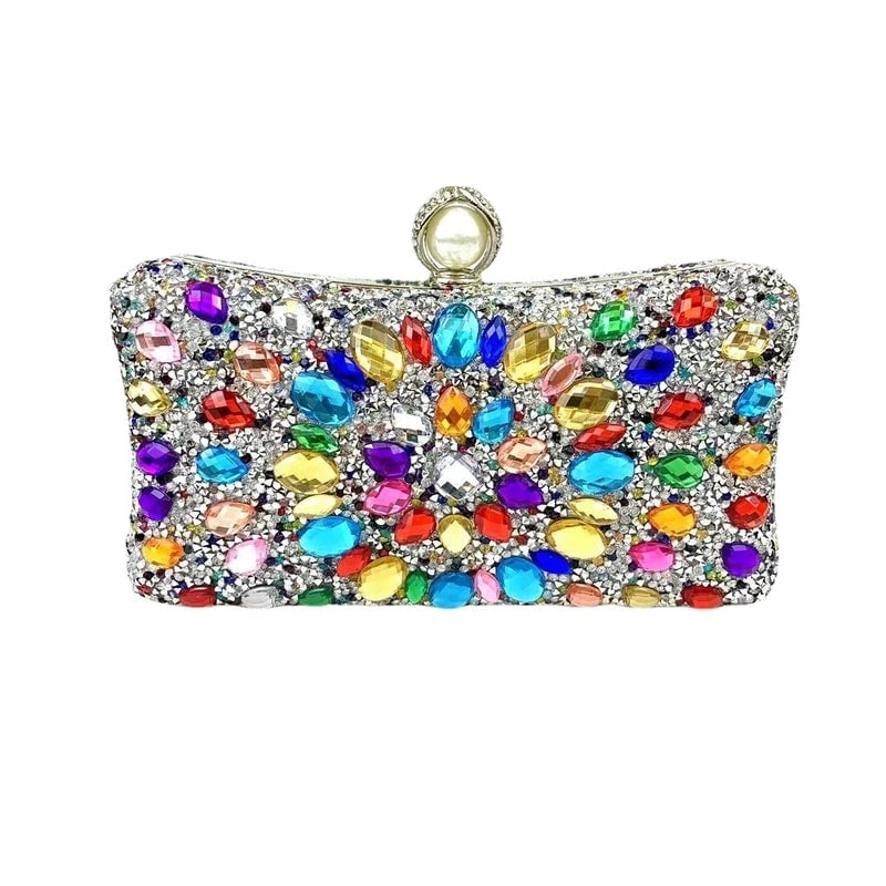 Green Pink Rose Red Arylic Water Droplets Pillow Shape Evening Bags
