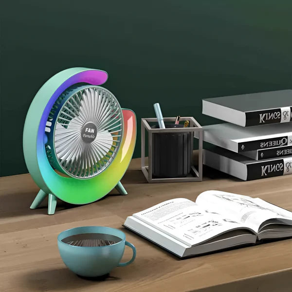Portable Rechargeable Desk Fan with LED