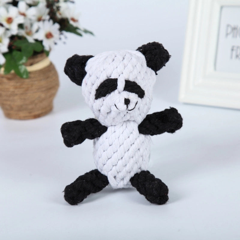 Cute Woven Animal Cotton Rope Molar Cat And Dog Toys