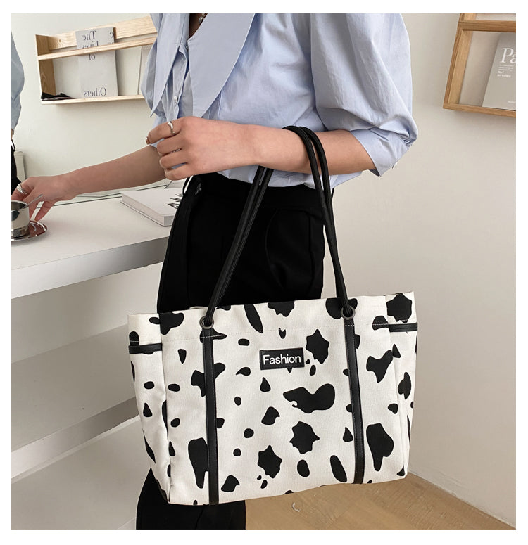 Cow canvas shoulder bag KF82222