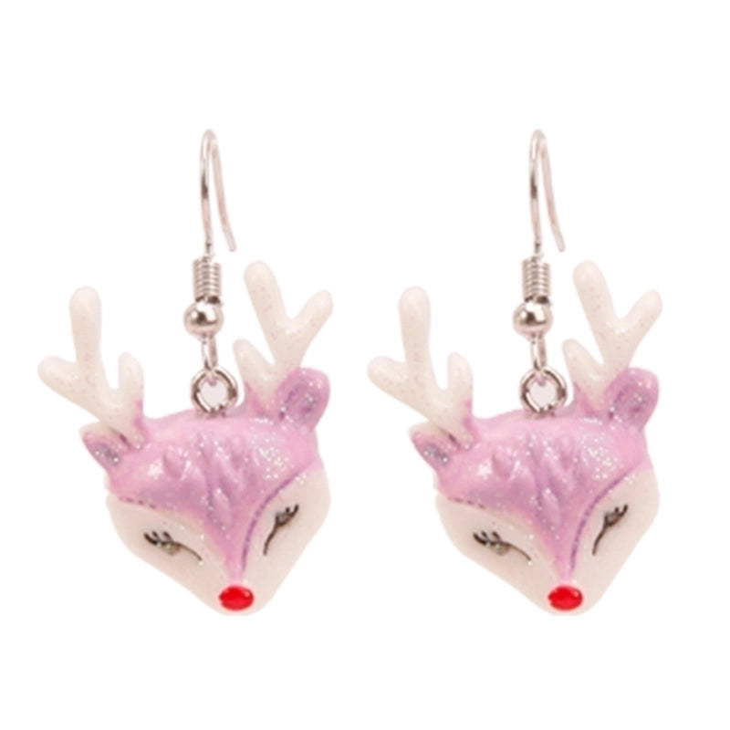 Fashion Santa Claus Christmas Socks Bell Epoxy Alloy Earrings