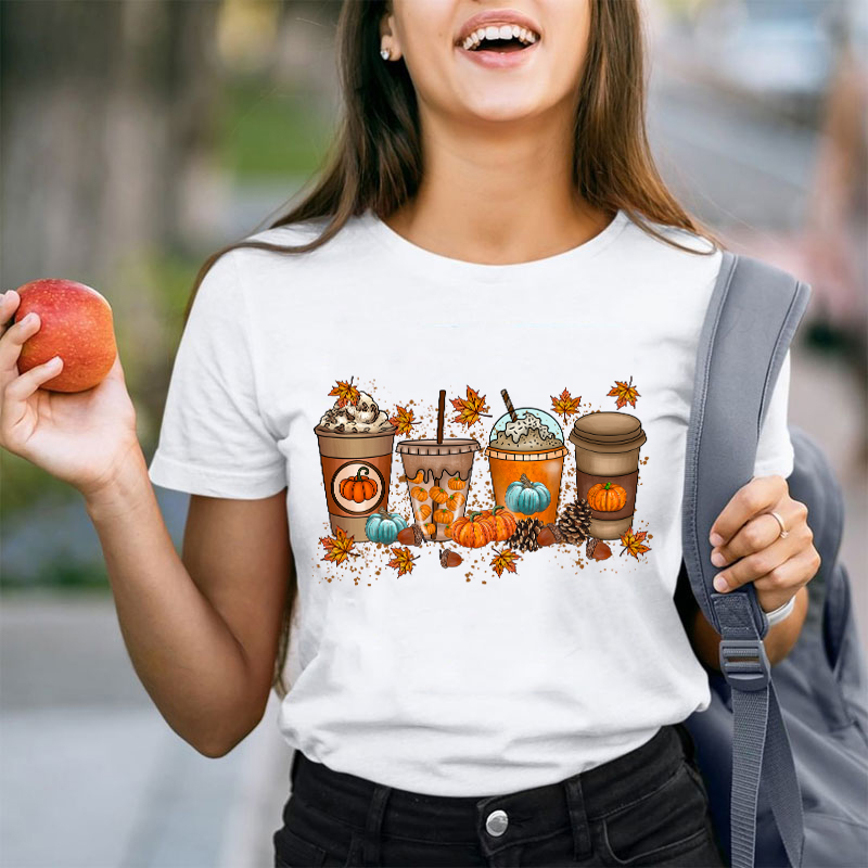 Fall Coffee Teacher T-Shirt