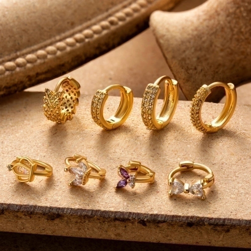 1 Piece Minimalist Classic Style Round Plating Inlay Copper Zircon 18k Gold Plated Ear Studs