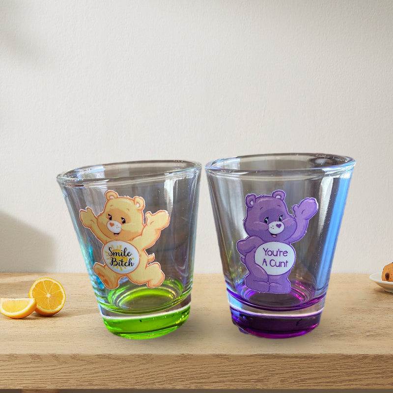 Swear Bears Shot Glasses. 6 Pieces