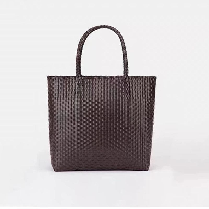 Women's Large PVC Solid Color Streetwear Square Open Handbag