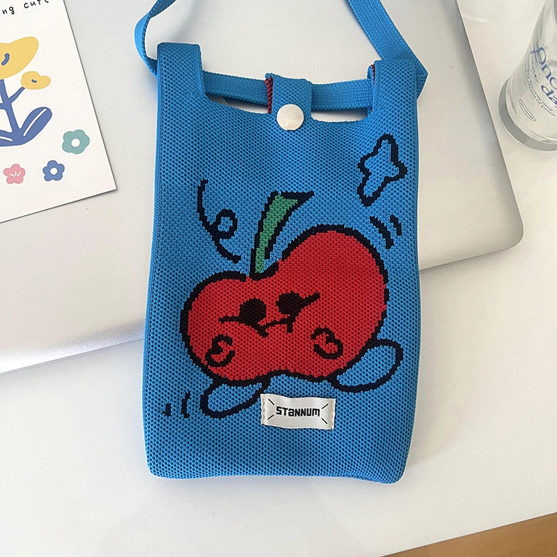 Women's Polyester Printing Animal Color Block Cute Square Buckle Shoulder Bag Phone Wallets
