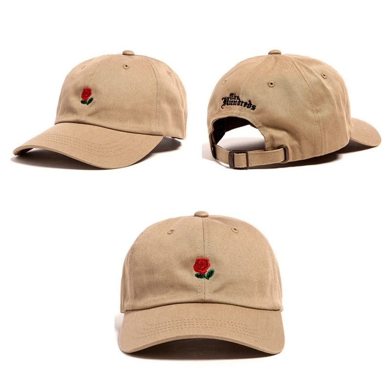 Unisex Korean Style Flower Embroidery Crimping Baseball Cap
