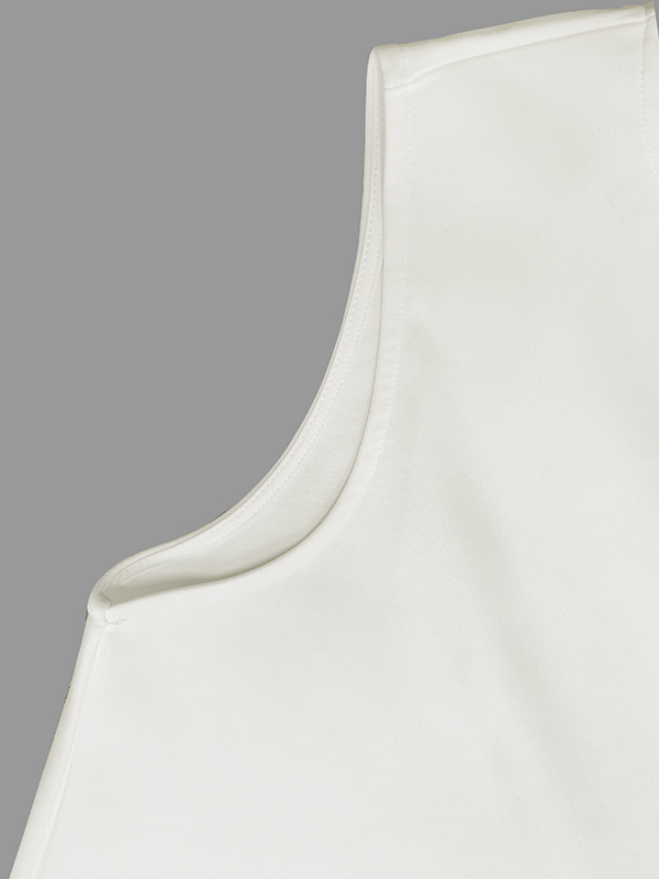 A-Line Loose Solid Color Split-Joint Round-Neck Vest Top
