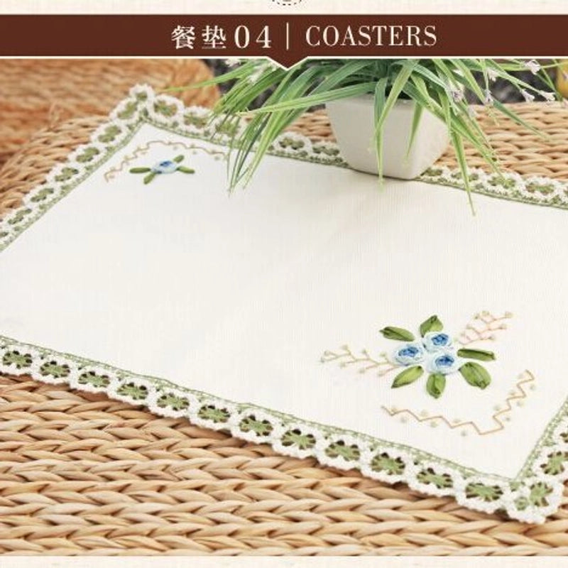 Pastoral Lattice Pure Cotton Tablecloths Artificial Decorations