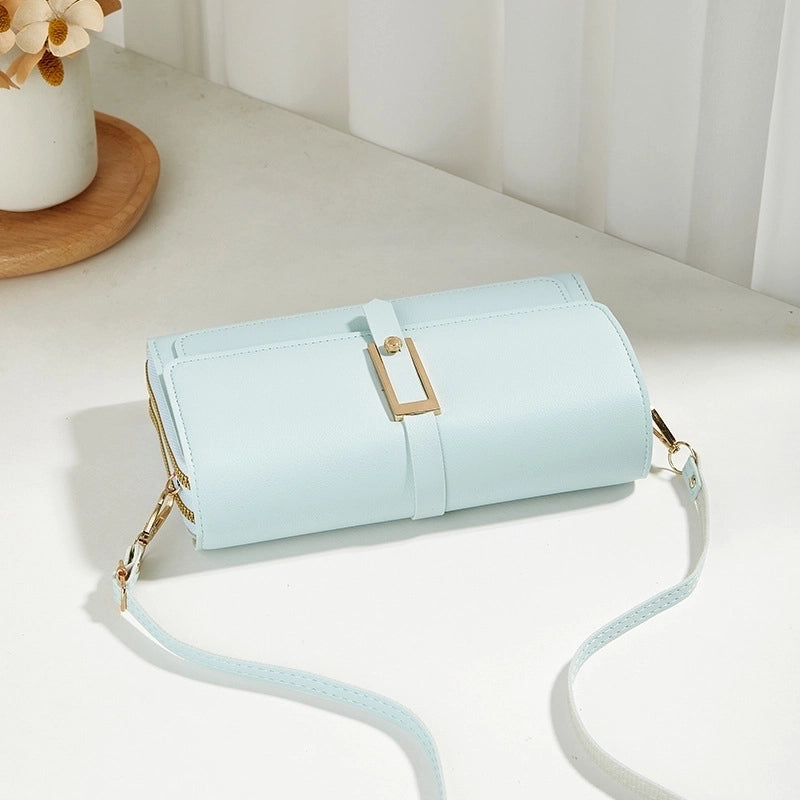 Women's Medium Pu Leather Solid Color Vintage Style Classic Style Square Magnetic Buckle Crossbody Bag
