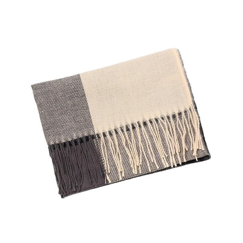 Women's Minimalist Classic Style Color Block Imitation Cashmere Scarf