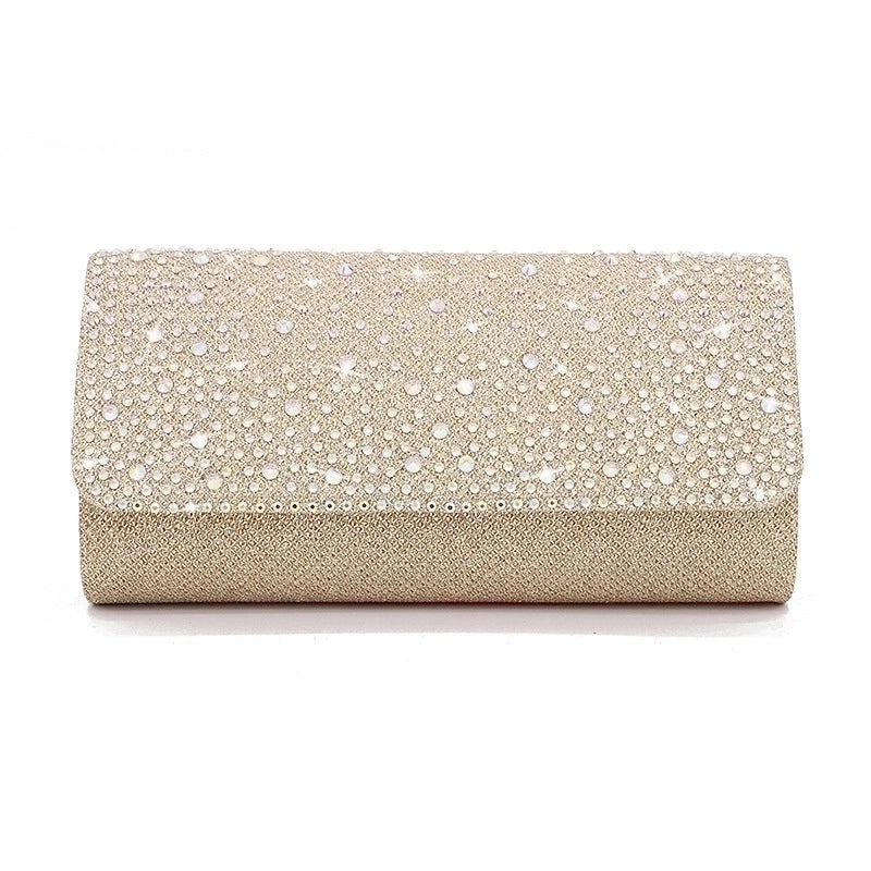Black Gold Silver Polyester Solid Color Square Evening Bags