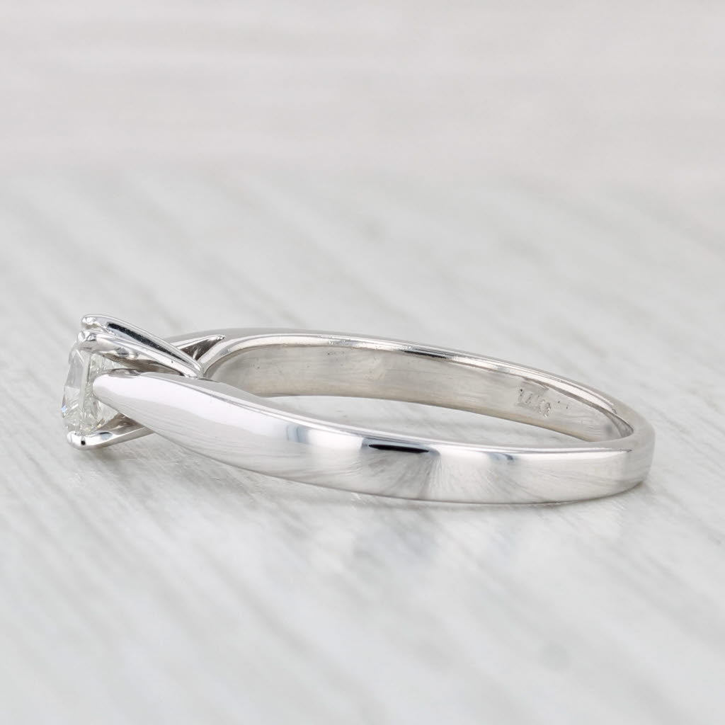 0.62ct Princess Diamond Solitaire Engagement Ring 14k White Gold Size 9