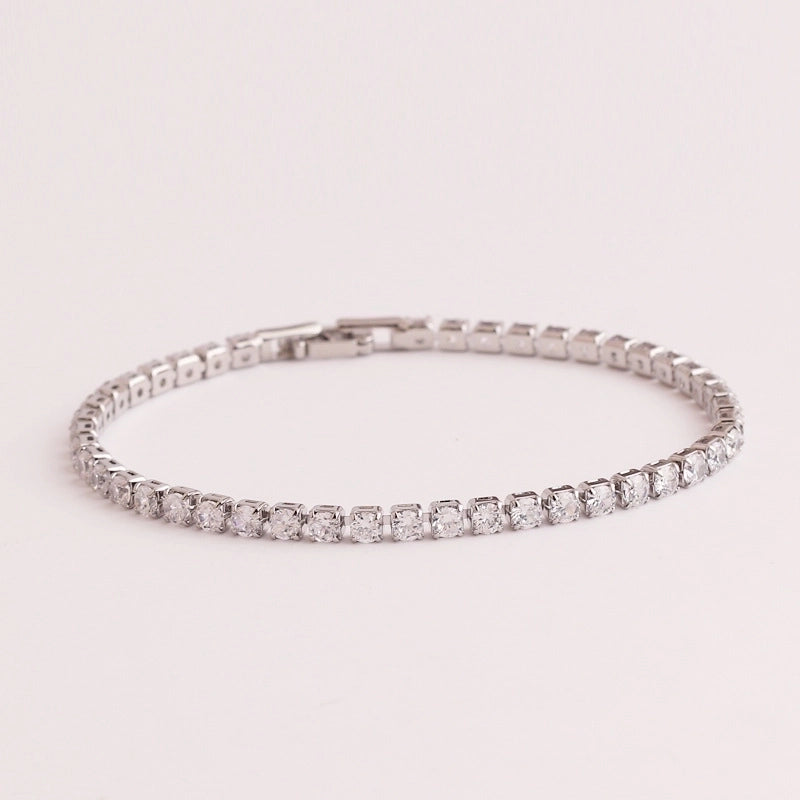 Copper Inlay Round Zircon Copper Bracelets