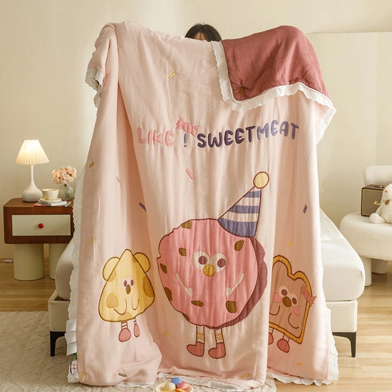 Cute Animal Cartoon Cotton Summer Blanket Bedding