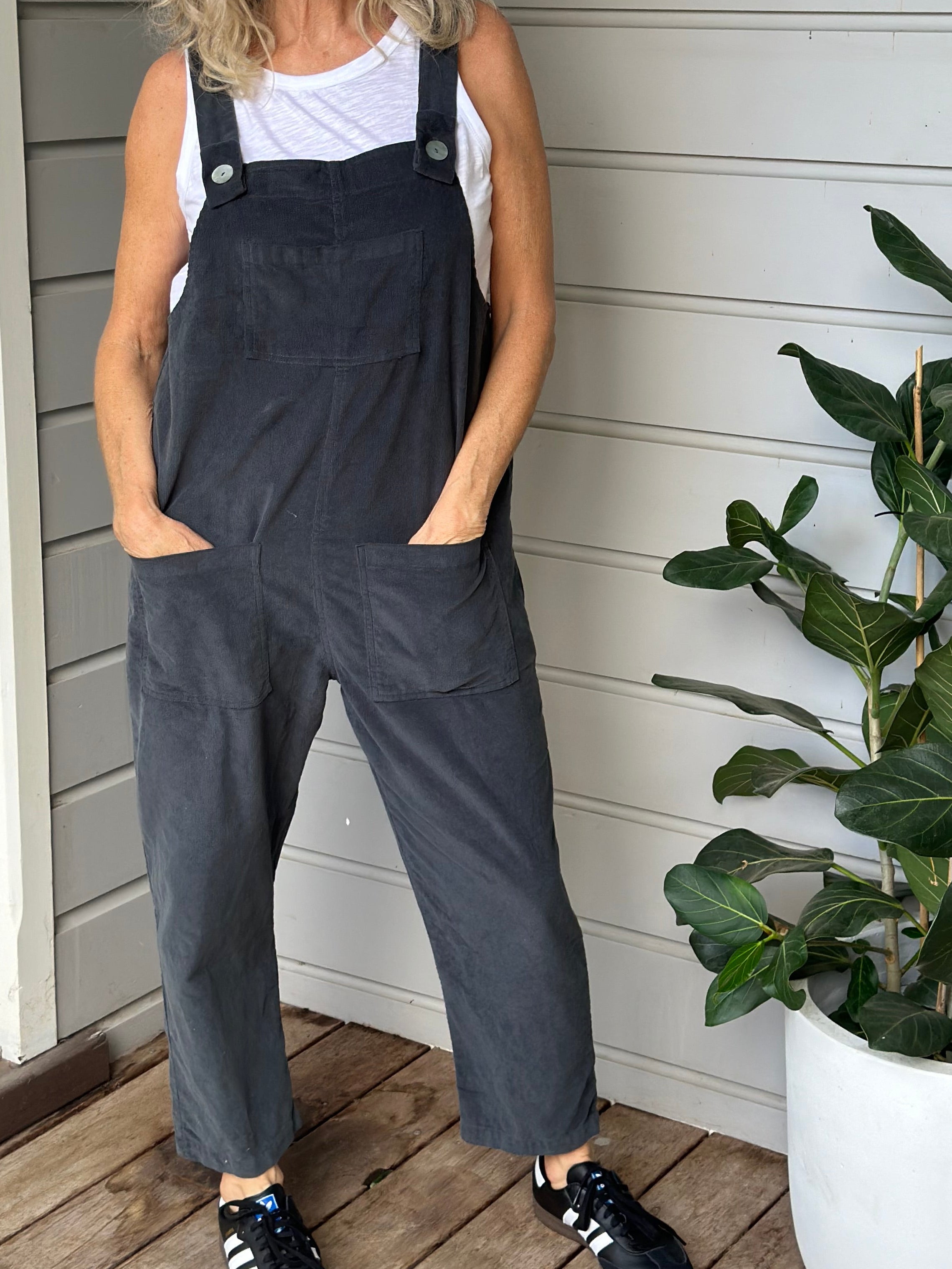 overalls - charcoal cord